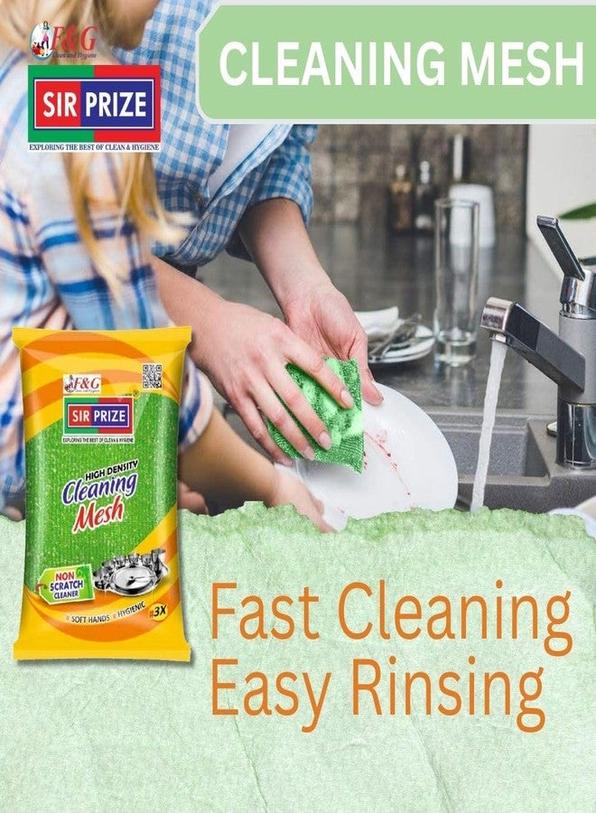 Sir Prize Cleaning mesh Scrub - Foam/Sponge Scratch Proof Scrubber with with Stain Splitter net for All Utensils Type Dish Washing and Heavy and Oily Stains Cleaning - Pack of 5 - Image 2